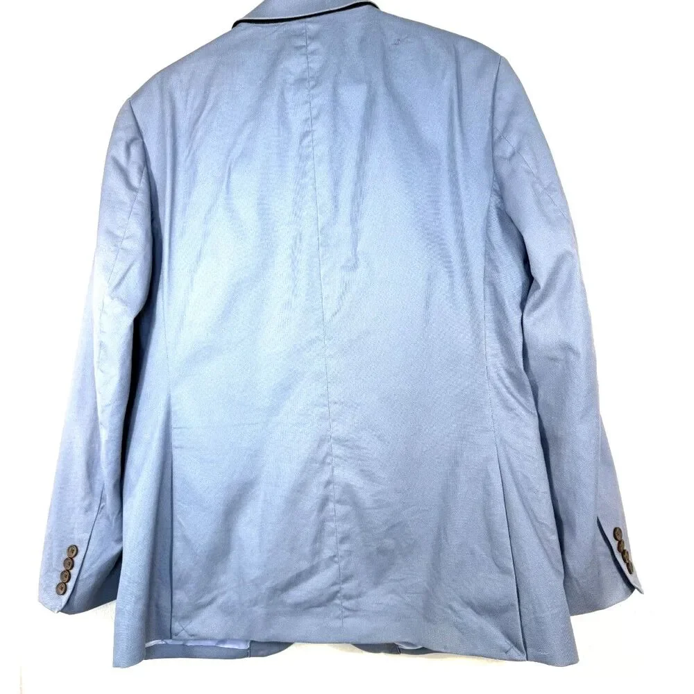 J. Crew Factory Thompson Blazer Sport Coat Blue Cotton Blend Men's 42R